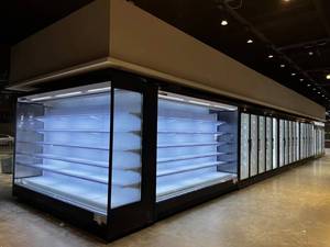 Siêu thị tủ lạnh hiển thị tủ đông cửa kính merchandisers Ba cửa tủ rèm không khí cho đi bộ trong mát - Product Image 6