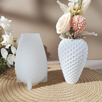 Moule en résine DM1379 pour pot de fleurs à écailles de dragon, moule en silicone 3D fait main pour vase à écailles de serpent, pour la création d'œuvres d'art en plâtre et béton