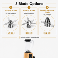 Mixeur Électrique Professionnel à Commande par Bouton, Capacité 2000ML, 5+ Vitesses, Multifonctionnel pour Usage Domestique, Camping-Car et Voiture