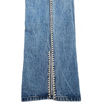Jeans baggy personnalisés 100% coton Pantalons en diamant pour femmes Pantalons en jean de haute qualité pour femmes