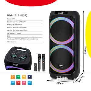 ลำโพง NDR-1312 กำลังขับ 80 วัตต์ วูฟเฟอร์คู่ขนาด 12 นิ้ว พร้อมไมโครโฟน สำหรับคาราโอเกะกลางแจ้ง ขายตรงจากโรงงาน - Product Image 2