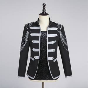<span class=keywords><strong>Traje</strong></span> de <span class=keywords><strong>Chaqueta</strong></span> con Decoración de Cadena para Ocio, Cantante Masculino, Grupo de Baile, Actuación en Escenario, Ropa para Invitados de Banquete, Desfile de Moda 2026 - Product Image 1