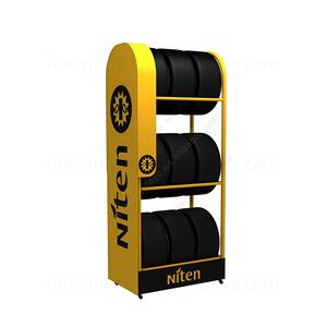 Support de présentation au sol en métal personnalisé avec roulettes pour pneus de voiture, exposition en magasin de réparation automobile et de detailing automobile - Product Image 2