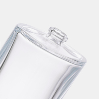 Flacon de parfum en verre carré plat de luxe transparent personnalisé de haute qualité avec bouchon, 50 ml, 100 ml