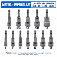 FEIDA – Lot de 5/6/12 embouts hexagonaux magnétiques métriques et impériaux, tiges hexagonales de 1/4 po, embouts de vissage 40Cr pour visseuse à chocs