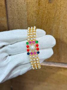 Jaipur Handmade Brass Imitation Pearl Charm <b>Bracelets</b> Cute Indian Fashion Jewelry for Women OEM Supplier - Product Image 2
