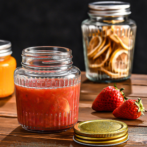 New Design Food Grade Empty Clear Round <strong>Bird</strong> <strong>Nest</strong> Bottle Jam Glass Jar With <strong>Gold</strong> Lid - Product Image 6