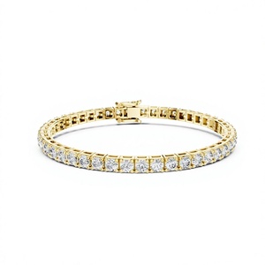Bracelet de luxe plaqué or avec diamants cultivés en laboratoire, best-seller pour femmes, clarté VVS-VS, pierres étincelantes, certifié IGI, look élégant - Product Image 1