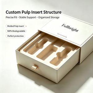 OEM Custom Luxury Drawer Cosmetic <b>Box</b> with Molded Pulp Tray - Printed Logo Sustainable Rigid Packaging for <b>Makeup</b> Gift Wholesale - Product Image 2