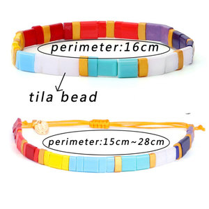 Hecha <span class=keywords><strong>a</strong></span> <span class=keywords><strong>mano</strong></span> de moda arco iris ajustable miyuki tila de pulsera de la joyerí<span class=keywords><strong>a</strong></span> al por mayor - Product Image 2