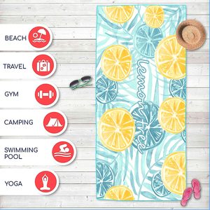 Toalla de microfibra impresa personalizada para playa de verano y secado rápido al aire libre hecha de poliéster - Product Image 6