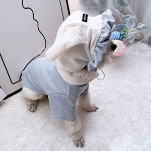 Gilet à capuche bleu lune pour animaux de compagnie, léger, à porter au printemps et en automne, pour petits chiens Teddy Bichon Pomeranian - Product Image 4