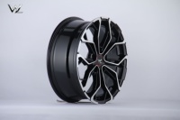 Nouvelles jantes Walle en alliage d'aluminium noir brillant, face usinée, concave profond 7J ET40, 17 pouces, 5x114.3, garantie 3 ans pour voitures particulières
