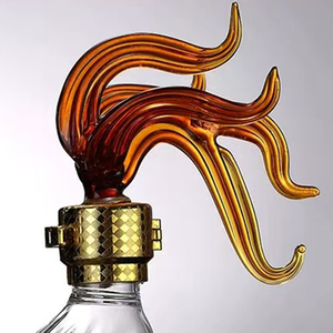 Bouteille de vin en verre à liqueur de vodka en borosilicate haute qualité personnalisée de 500 ml 1000 ml, forme d'animaux, poulet, carafe à whisky avec verrou en métal - Product Image 4