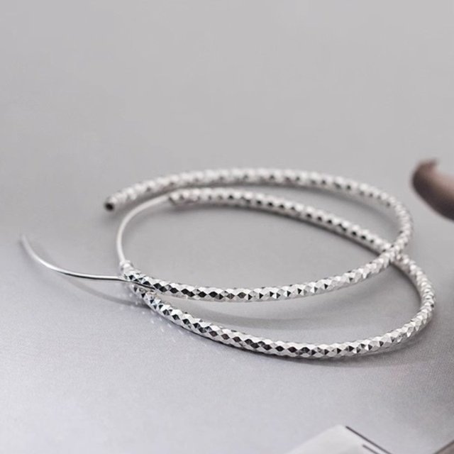 Wholesale Certified Fashion Large Women's Sterling Silver Hoops Earrings Statement Geometry Hypoallergenic Dainty Trendy Wedding