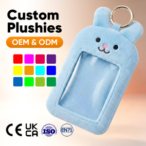 Adorabile Porta Fotocard Personalizzato a Forma di Gatto Viola, Peluche Super Morbido Ricamato, Portachiavi con Custodia per Carte - Product Image 6