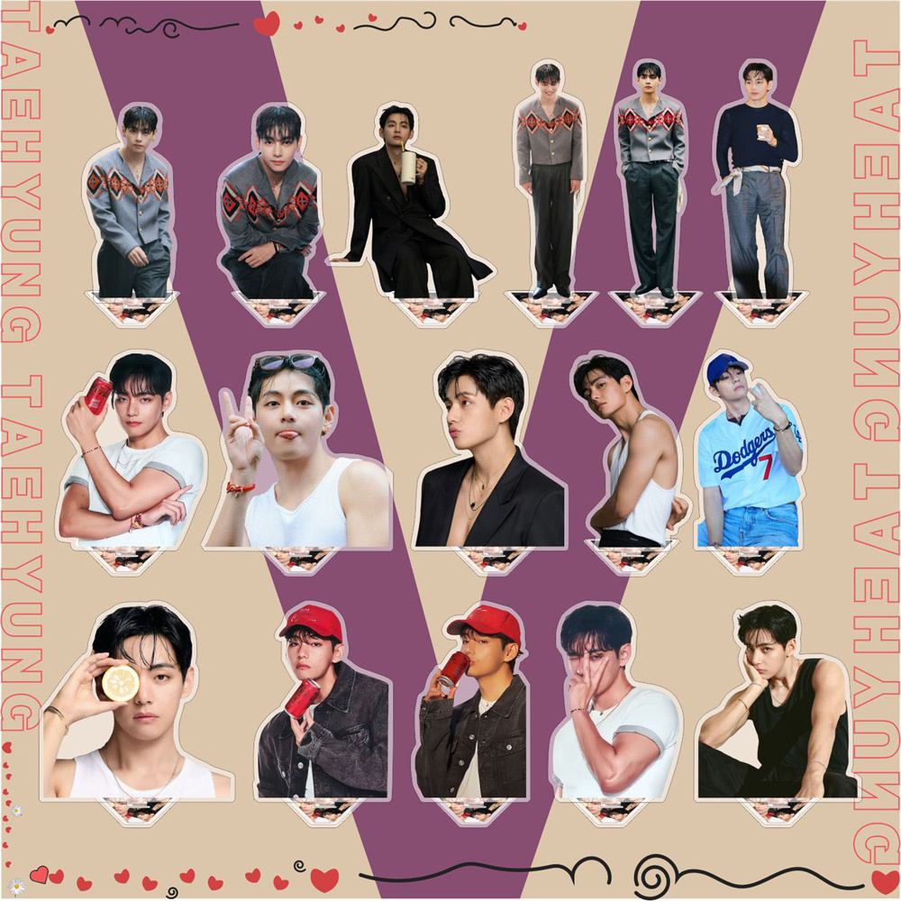 10CM Kpop Taehyung Acrylic Standee Display Model V Fashion Photo