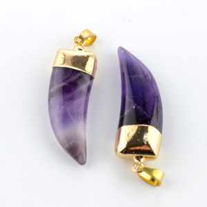 Collier en pierre naturelle, pendentif en cristal en forme de croissant, agate, dent de <span class=keywords><strong>loup</strong></span>, collier en cristal naturel, vente en gros - Product Image 5