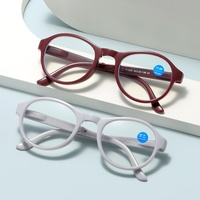 Lunettes de lecture pliantes portables, charnière à ressort, rondes, anti-lumière bleue, pour presbytie, avec étui de protection rigide, pour hommes et femmes