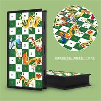 Jeu de société portable magnétique pliable de haute qualité, échecs, Ludo et Serpents et Échelles, pour l'éducation et le divertissement des enfants