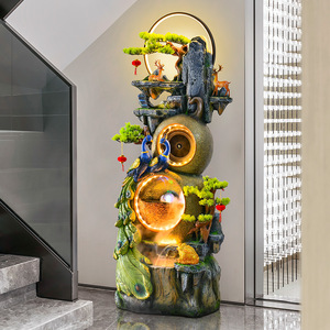 Feng Shui Pavo Real Retro Decoración <span class=keywords><strong>de</strong></span> piso <span class=keywords><strong>Fuente</strong></span> <span class=keywords><strong>de</strong></span> agua hecha a mano Vestíbulo Tienda Feng Shui Decoración Adorno interior Decoración <span class=keywords><strong>de</strong></span> piso - Product Image 2