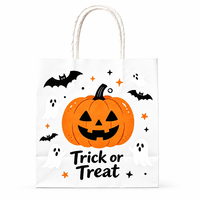 Sacs cadeaux en papier kraft biodégradable avec poignées pour Halloween, pour supermarchés et cadeaux de fête pour enfants