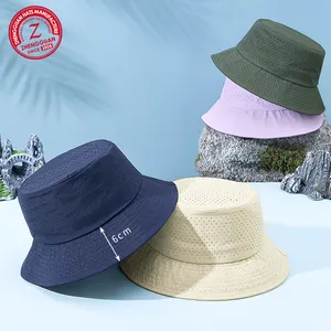 Topi Bucket jaring cepat kering uniseks, topi untuk memancing dan pendingin musim panas, topi matahari tahan angin untuk mendaki dan perjalanan