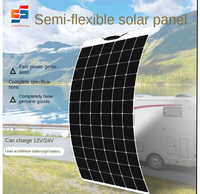 Panneau solaire flexible 100W/200W/300W 18V/24V/36V 12V ETFE Film mince entièrement noir Panneaux solaires 21,5% d'efficacité 100x100mm Utilisation marine