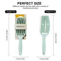 Peigne à côtes courbé de grande taille personnalisé, brosse de coiffage pour cheveux bouclés, outils de coiffure démêlant pour salon de coiffure à usage domestique féminin