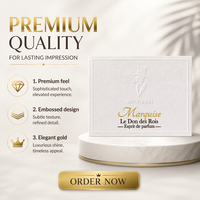 Autocollants en papier texturé mat, gaufrés, estampés à chaud en or, personnalisés de luxe, avec logo, pour emballages cadeaux de bougies et de parfums