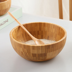 Phân hủy sinh học nhiều kích cỡ Bát tre tự nhiên để trộn và phục vụ salad trái cây và Bộ đồ ăn thời trang cho bữa tiệc nhà bếp - Product Image 4