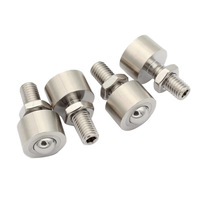 Roulement à billes universel QDE41 en acier inoxydable 304, type vis à billes, avec écrou de fixation, base plate, finition blanchie