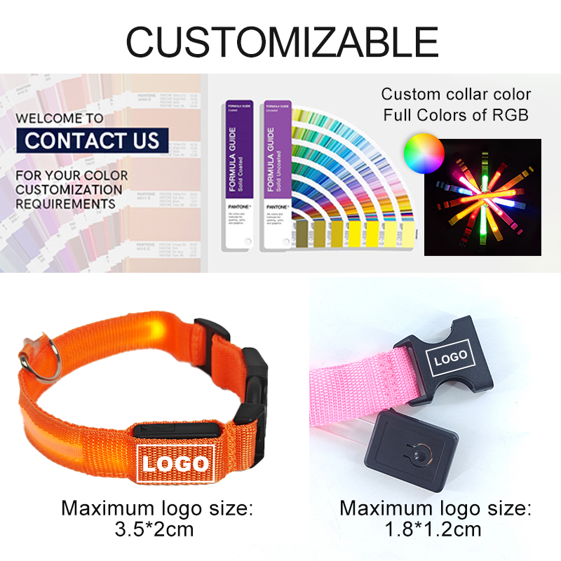 Custom LED Light Up Dog Collar - Manufacturer Linli Gifts Rechargeable Luminous Pet Collar