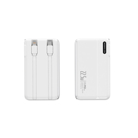 Banco de energía portátil PD22.5W de 10000/20000mAh con enchufe y 2 cables incorporados.