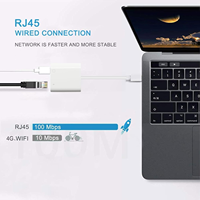 Adaptador USB C a Ethernet con carga, adaptador Ethernet tipo C a RJ45, adaptador de red LAN Ethernet portátil compatible con adaptador de red LAN USB C a RJ45