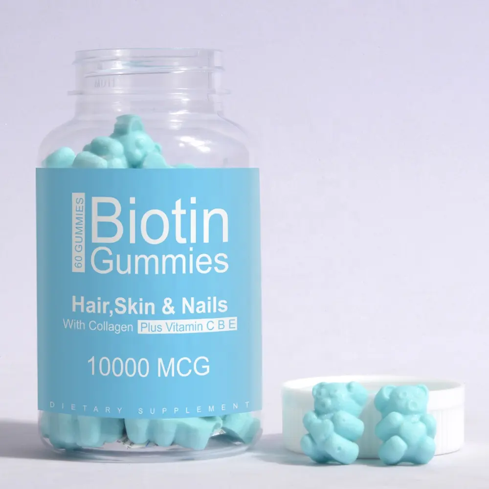 Integratore di caramelle gommose personalizzate con etichetta privata biotina Advanced Hair Skin and Nails Gummies vitamine