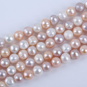 Perlas de Agua Dulce Sueltas al por Mayor de Zhuji, 18 cm, 9-10 mm, Color Morado Polvo, Casi Redondas, Tipo Patata, para Joyería DIY - Product Image 3