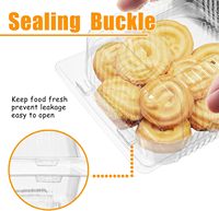 Récipients carrés jetables en plastique transparent à charnière gaufré Boîtes carrées en plastique pour aliments pour animaux de compagnie à salade et gâteaux aux fruits pour épicerie d'exposition