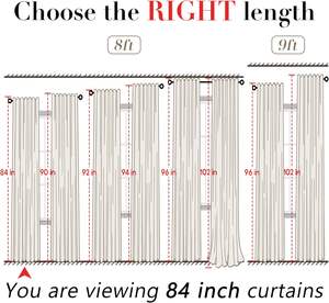 Rideaux 84 pouces <span class=keywords><strong>lin</strong></span> <span class=keywords><strong>vert</strong></span> olive 2 panneaux ensemble de crochets à languettes arrière filtrage de la lumière semi-transparent pour salon chambre - Product Image 3