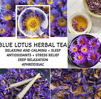 Lotus bleu égyptien biologique Nymphaea Caerulea |   Herbe aphrodisiaque pour fumer pré-roulé |   Thé aux fleurs pour le bien-être holistique