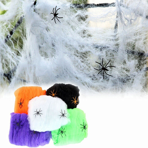 Hete Verkoop 60G + 20 Spinnen Katoen Net Halloween Vakantie Feestavond Horror Spookhuis Diy Decoratie Rekwisieten Stretch Spinnenweb - Product Image 2