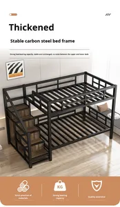 Giường tầng đôi hiện đại có bàn học, giường tầng đôi dành cho người lớn - Giường ký túc xá bằng kim loại dùng cho phòng ngủ trường học, bệnh viện hoặc khách sạn - Product Image 5