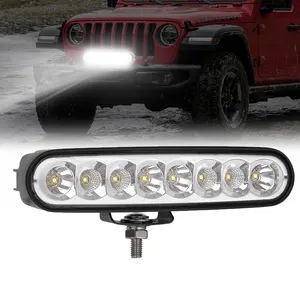 Lampu tembak Led, cahaya Kombo LED Off Road tahan air 6.5 inci 24W baris tunggal untuk SUV ATV 4WD mobil truk Kereta Golf