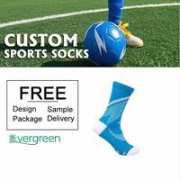 Chaussettes de compression jacquard personnalisées en gros, chaussettes de sport tricotées respirantes à séchage rapide pour la course à pied, le football et les sports