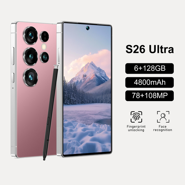 S26 Ultra Mini Android 14 Smartphone With 5.0-inch HD Screen 6GB+128GB Storage Deca Core CPU Dual SIM Card Mobile Phone