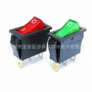 Kcd3 Rocker <b>Switch</b> 3P 15A 250V On Off Spst Industrial With Led Red Green <b>Light</b> - Product Image 1