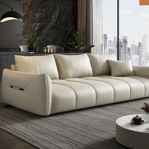 यसी इतालवी लक्जरी चमड़े के सोफे आधुनिक और सरल बिल्ली खरोंच चमड़े के तीन व्यक्ति सीधे पंक्ति रहने वाले कमरे सोफे संयोजन - Product Image 1