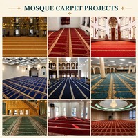 Tapis de prière personnalisé en nylon Autovi pour mosquée, tissé et tufté, vert, de mur à mur, pour la prière musulmane