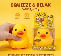 Jouet Squishy Canard Bulle Jaune Doux à Rebond Lent, Anti-Stress Sensoriel à Pincer pour Enfants