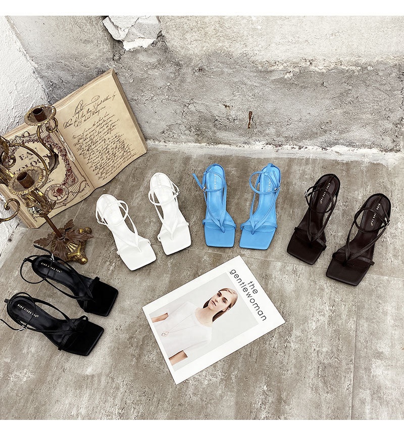 LW-979-3 Новое поступление, уличные, модные, большие размеры, модные женские офисные туфли с квадратным носком; Черные летние сандалии с ремешками; На высоком каблуке; Обувь на высоком каблуке для дам